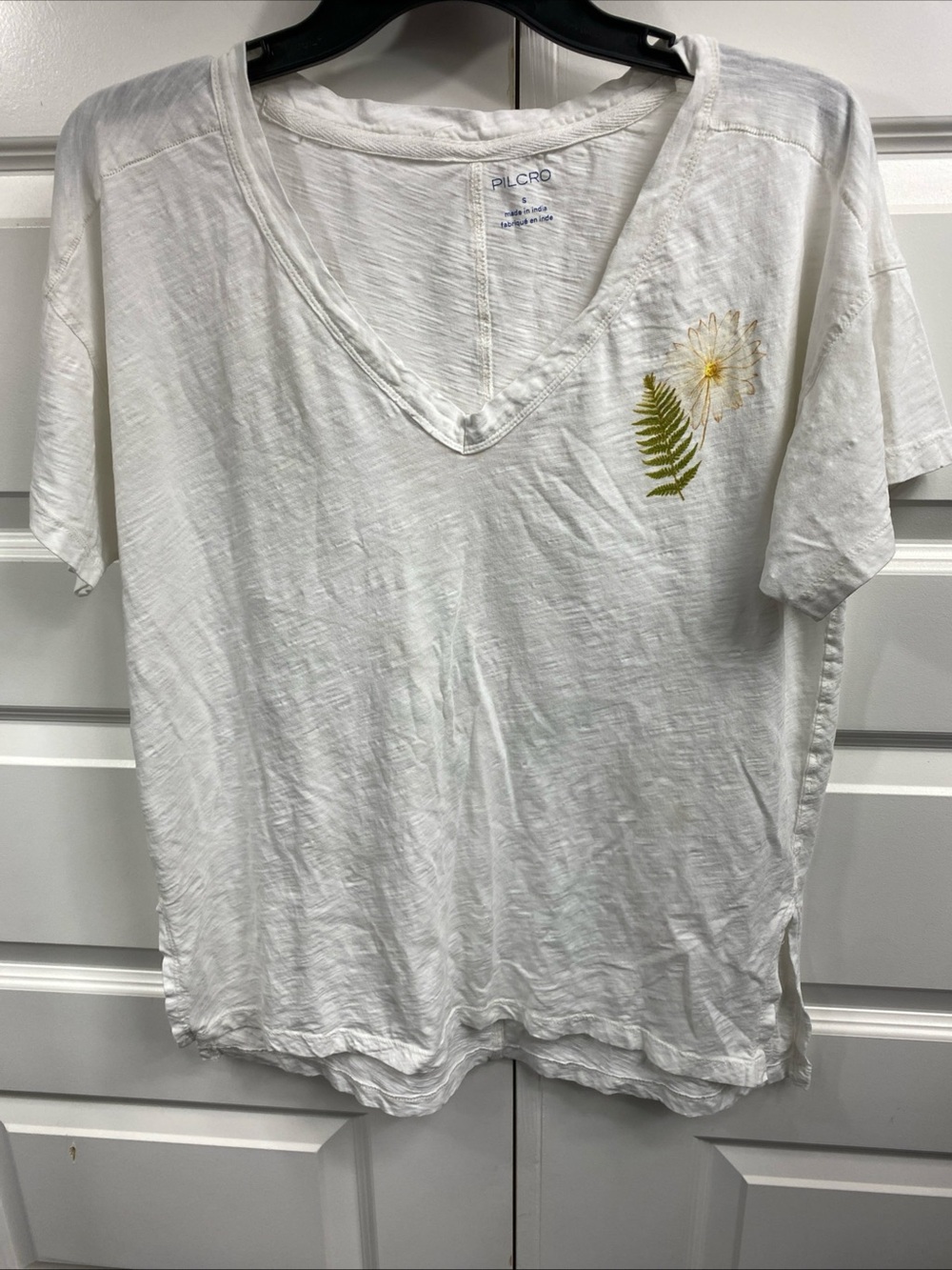 Pilcro Anthropologie Floral Botanical T Shirt Small Cotton Oversized Spring - Picture 8 of 8